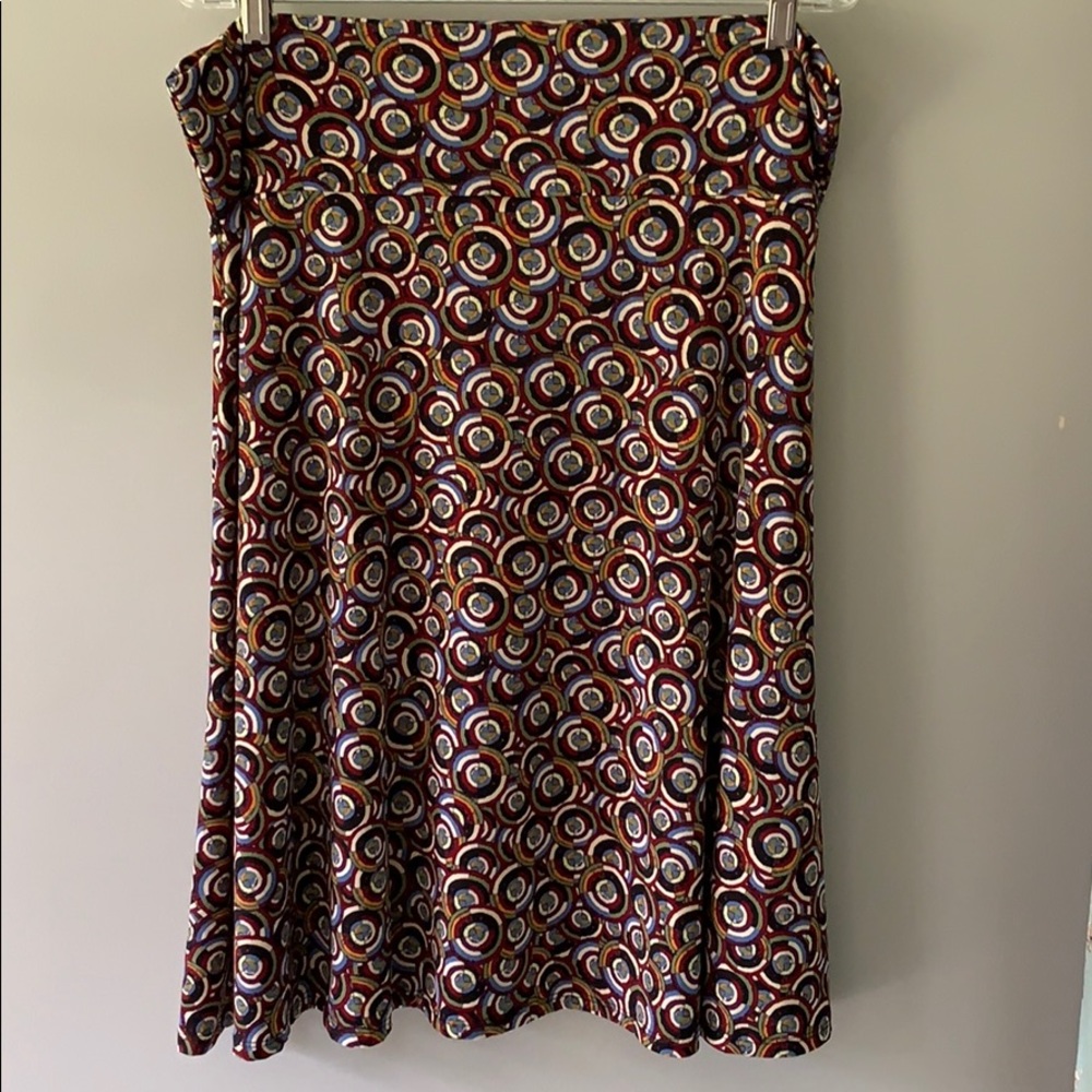 LuLaRoe slinky Madison skirt Sz 2XL red black blue